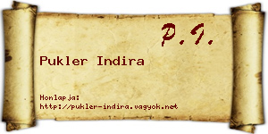 Pukler Indira névjegykártya